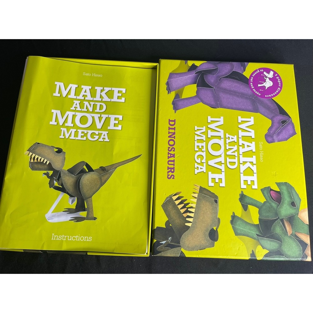 Make and Move Mega Dinosaurs Sato Hisao 5 Paper Model Kit T-Rex Triceratops 2017